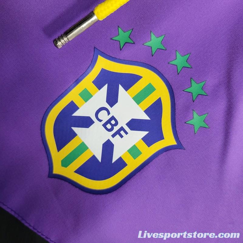 2022 Brazil Black Purple Windbreaker