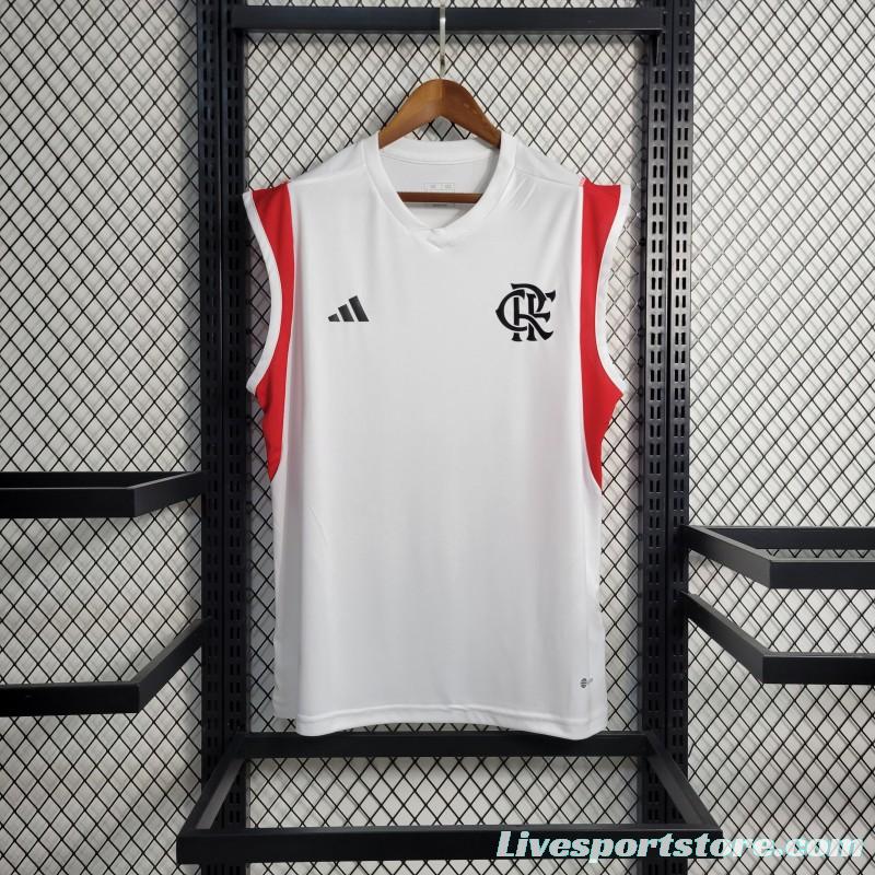 23-24 Flamengo Training Jersey White Tank Top