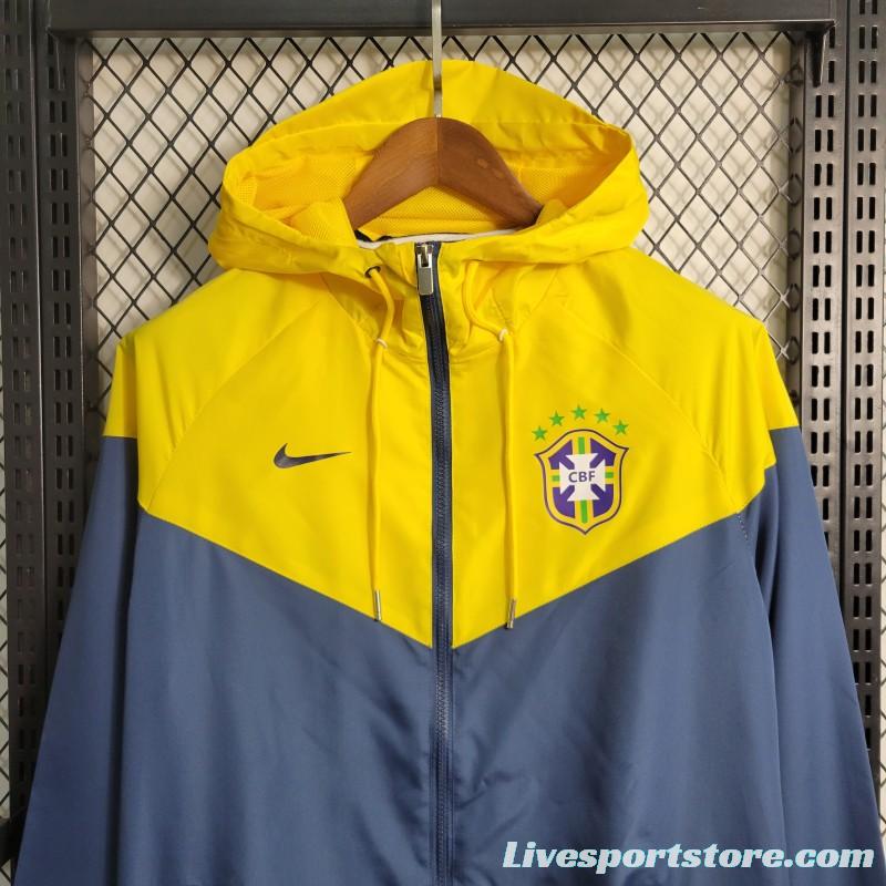 2022 Brazil Yellow Blue Windbreaker