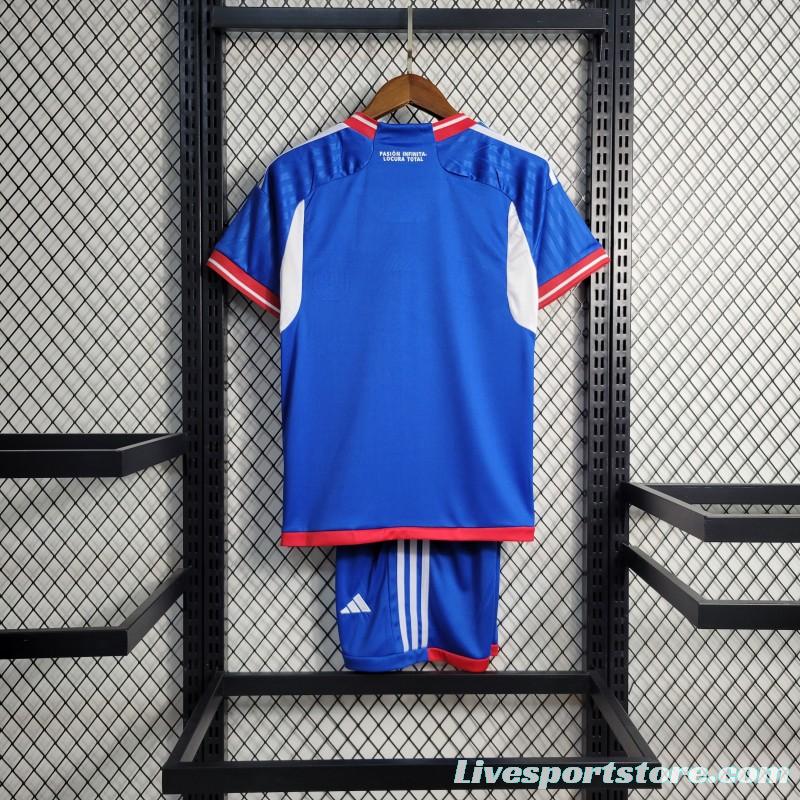 23-24 Kids Universidad De Chile Home  Jersey Size 16-28