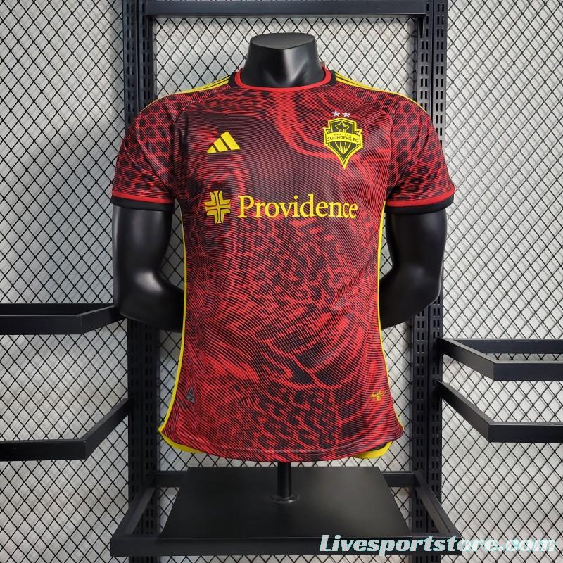 Player Version 23-24 Seattle Sounders Away Red Jersey