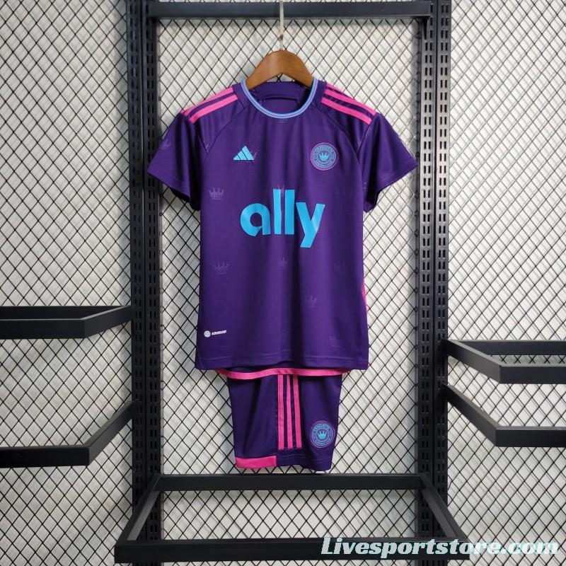 23-24 KIDS Charlotte Away Purple Jersey Size 16-28