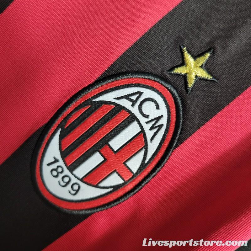 Retro Long Sleeve 2009-10 AC Milan Home Jersey