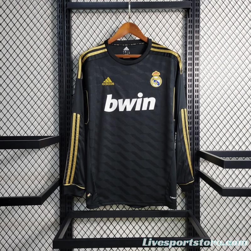 Retro Long Sleeve 2011/12 Real Madrid Away Black Jersey