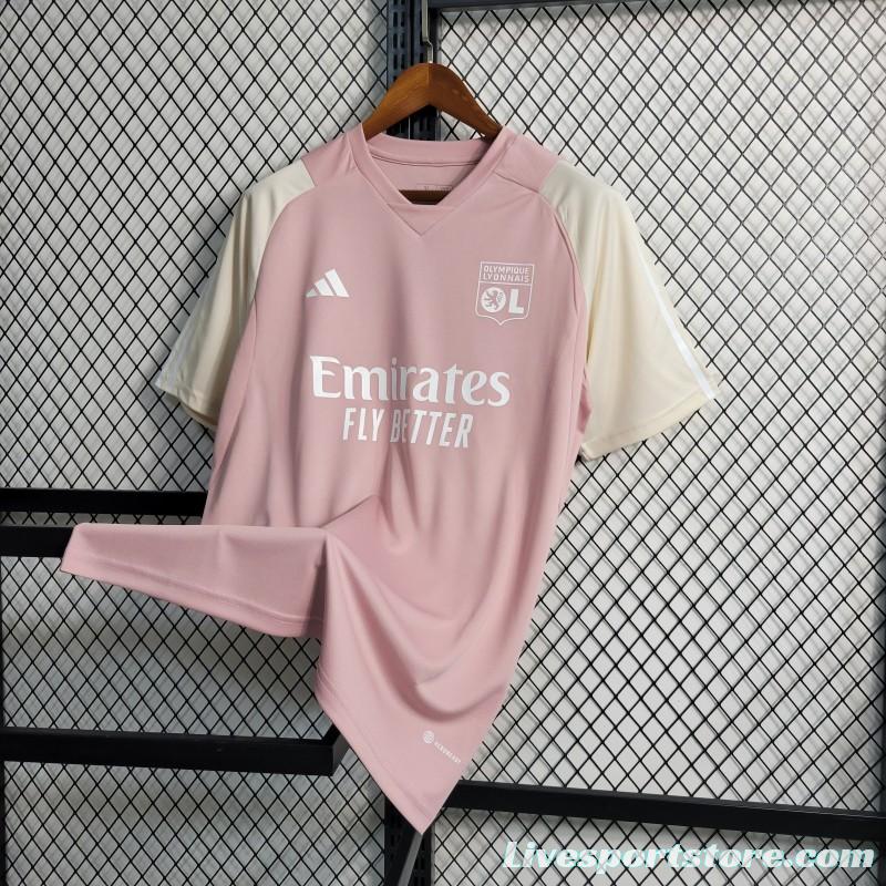 23-24 Olympique Lyonnais Lyon Training Pink Jersey