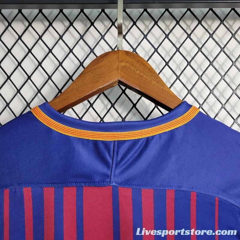 Retro 17-18 Barcelona Home Soccer Jersey