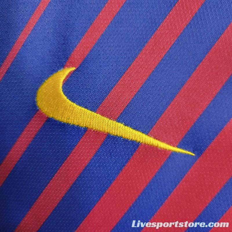 Retro 17-18 Barcelona Home Soccer Jersey