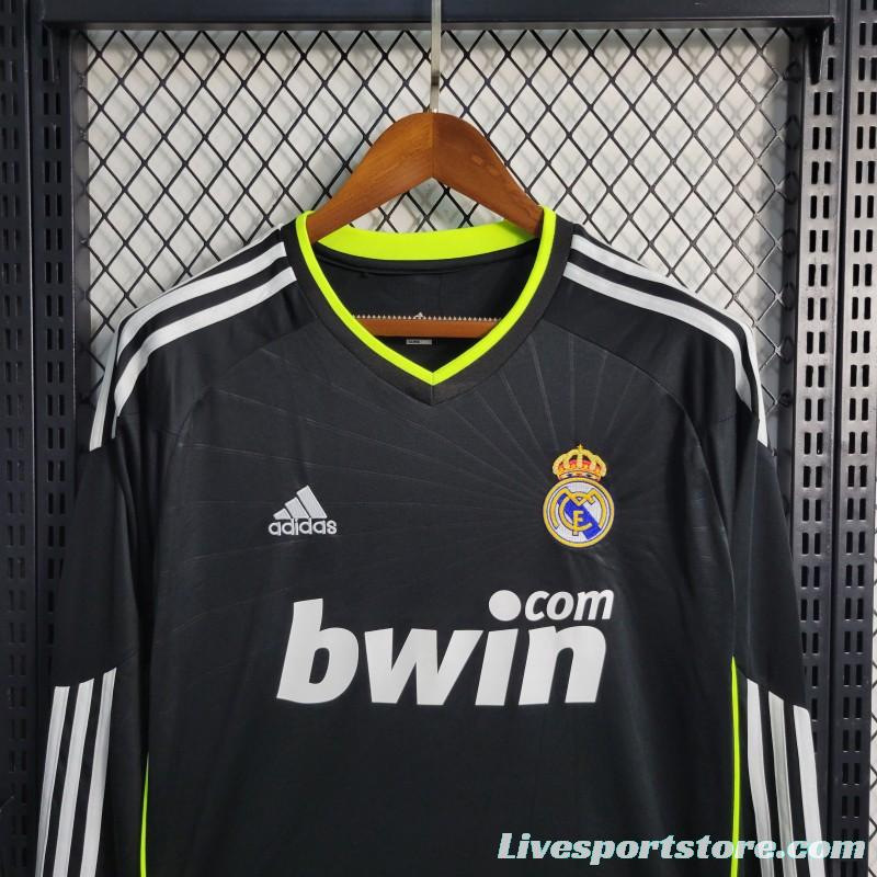 Retro 10-11 Real Madrid Away Black Long Sleeve Soccer Jersey