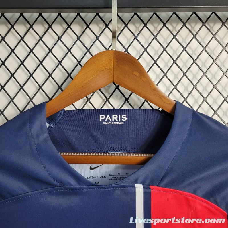 23-24 PSG Home Long Sleeve Soccer Jersey