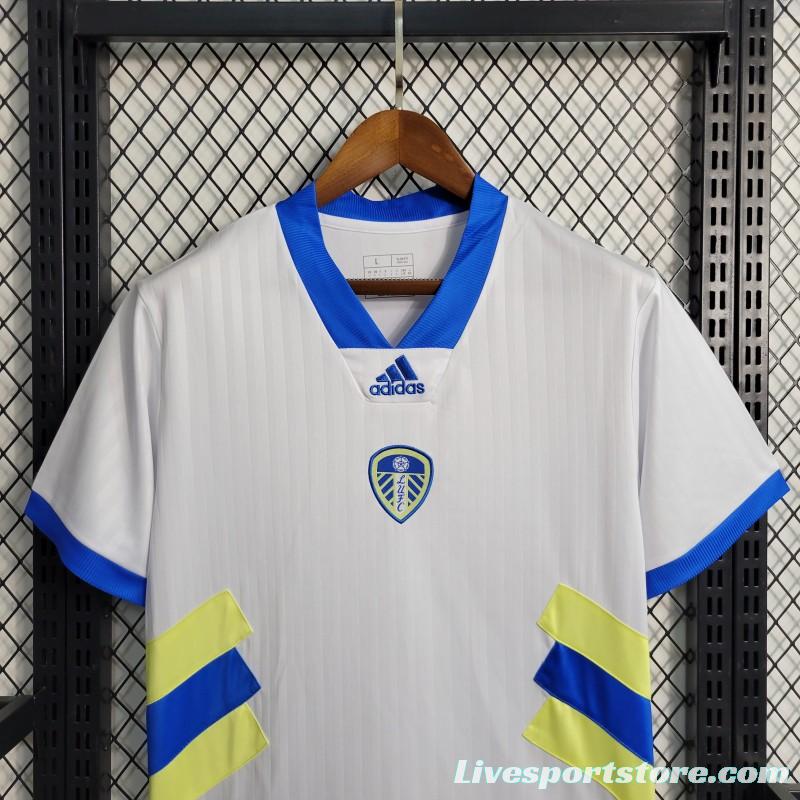 23-24 Leeds United White Icon Jersey with Embroidery logo