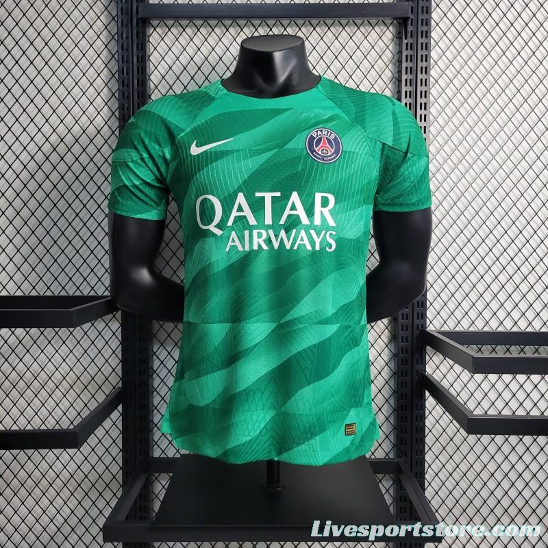 Player Version 23-24 PSG Goalkeeper Green Jersey