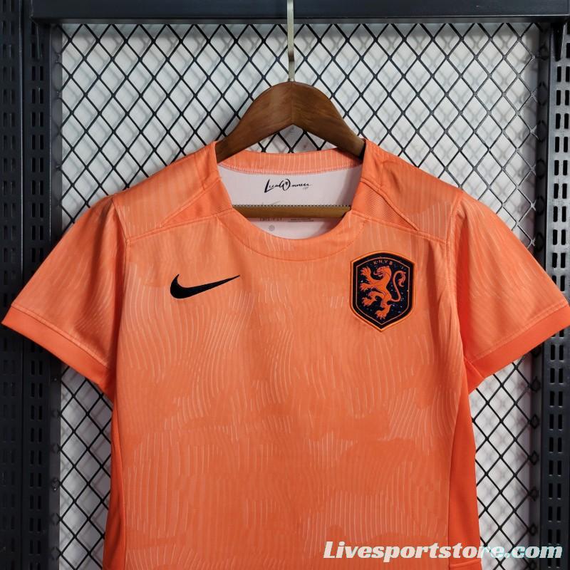 2023 Women Netherlands Home Orange Jersey