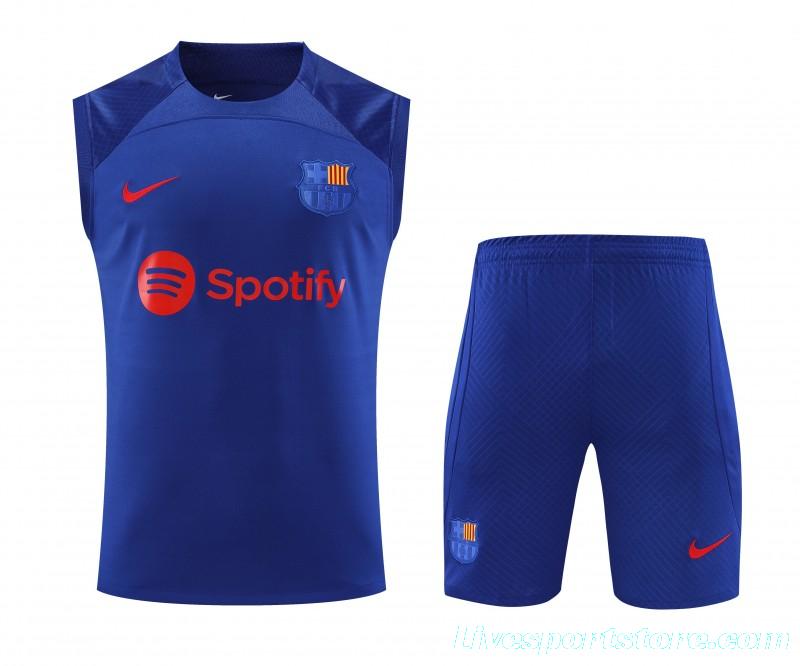 23-24 Barcelona Blue Vest Jersey+Shorts