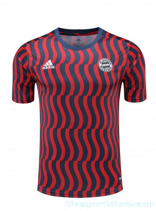 23-24 Bayern Munich Red/Blue Stripe Short Sleeve+Shorts