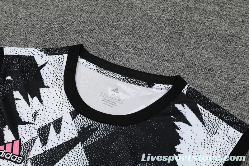 23-24 Juventus Black White Vest Jersey+Shorts