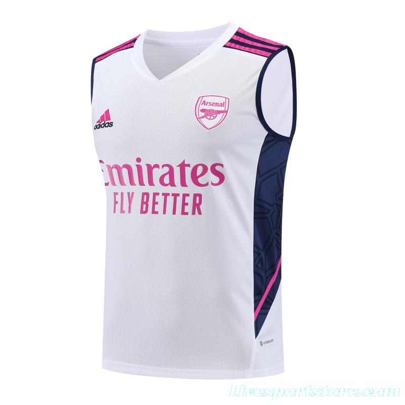 23-24 Arsenal White/Navy Vest Jersey+Shorts