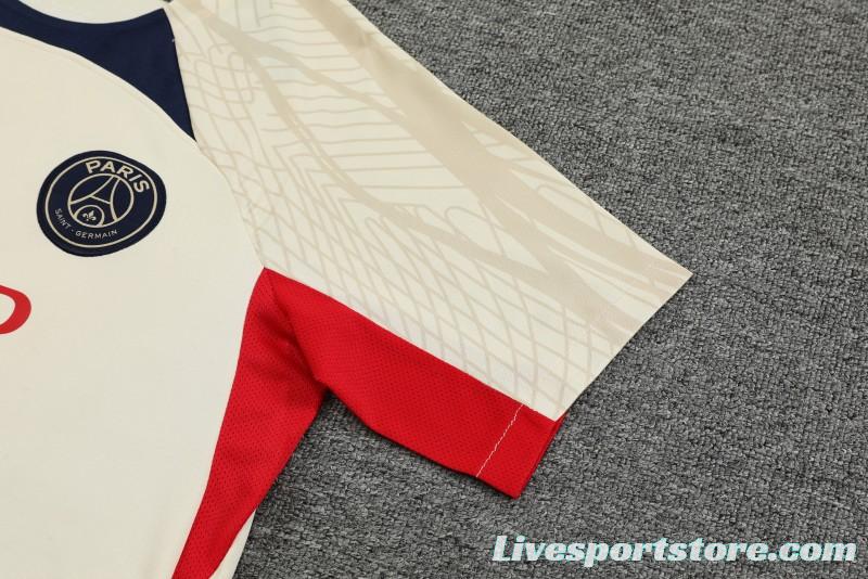 23-24 PSG Beige Short Sleeve+Shorts