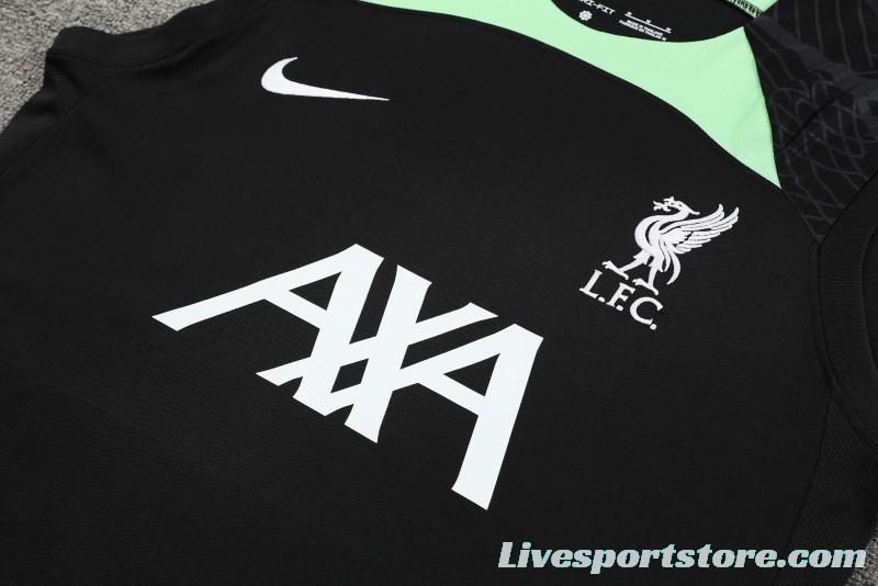 23-24 Liverpool Black Vest Jersey+Shorts