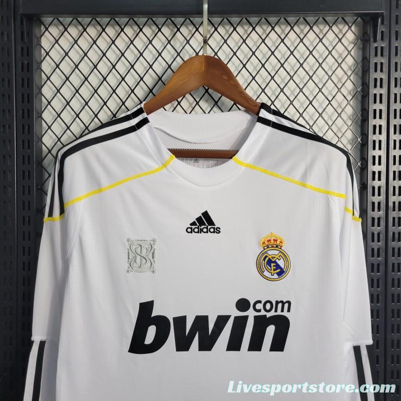 Retro Long Sleeve 09/10 Real Madrid Home Jersey