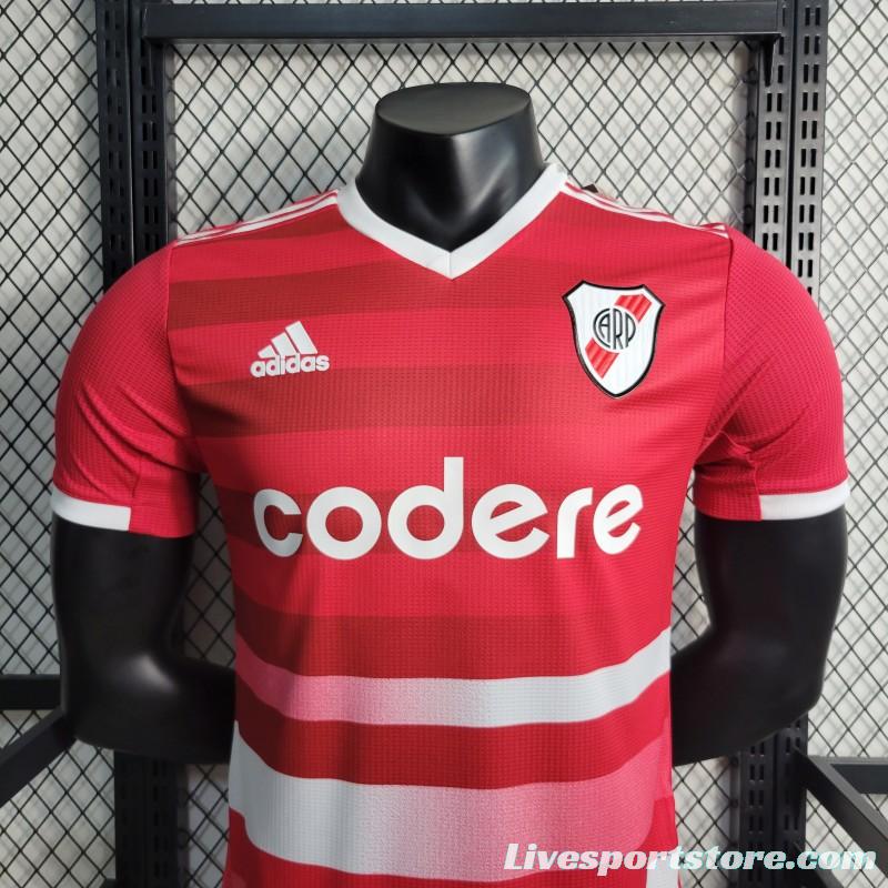 Player Version 23-24 River Plate Away Red Jersey