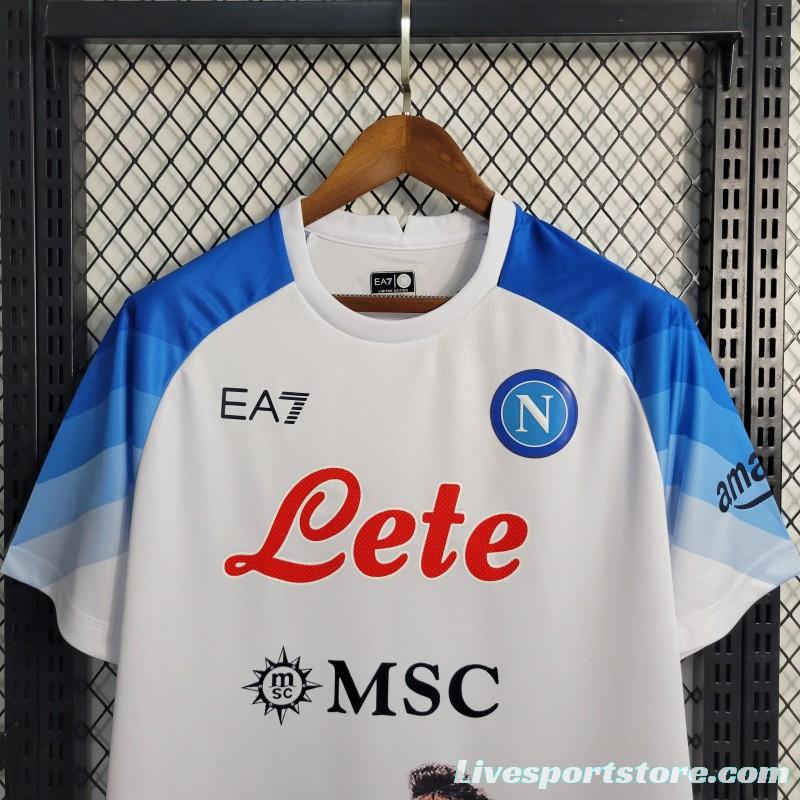 23-24 SSC Napoli Face Game Lozano White Jersey