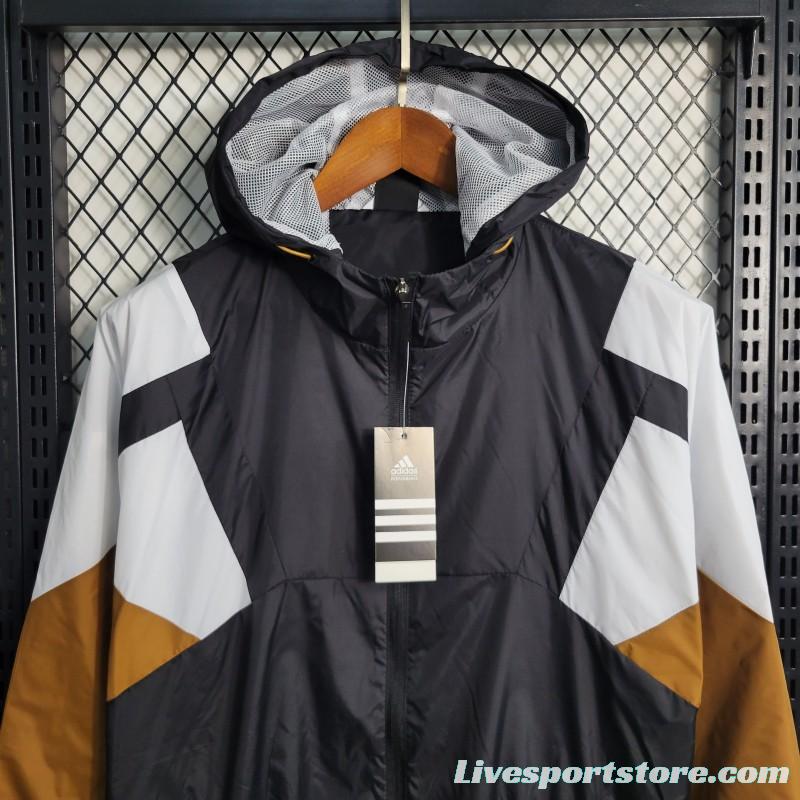 2023 Adidas Black White Brown Windbreaker