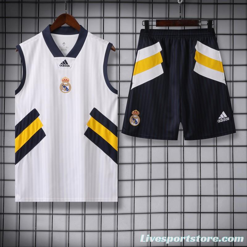 23-24 Real Madrid Remake Icon White Vest Jersey+Shorts