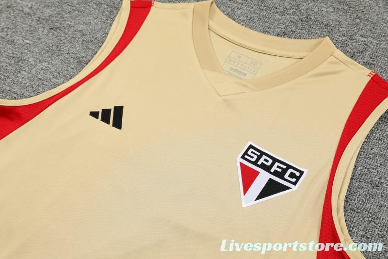 23-24 Sao Paulo Beige Vest Jersey+Shorts