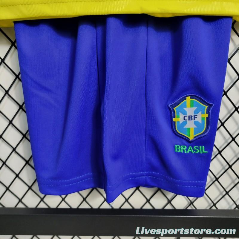 23-24 Kids Brazil Home Jersey Size 16-28