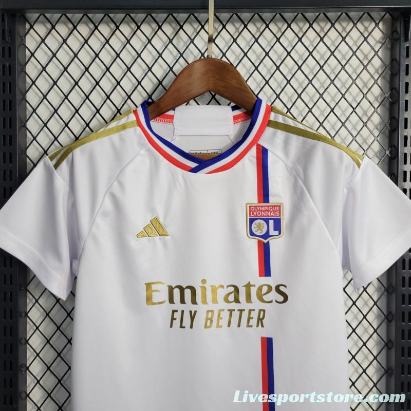 23-24 Kids Olympique Lyonnais Lyon Home Jersey