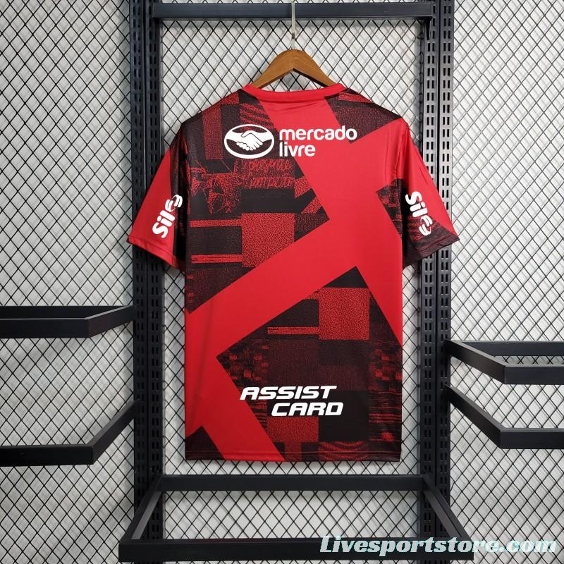 23/24 Flamengo Pre-Match Red Jersey+ All Sponsors