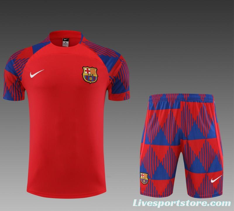 23 24 Barcelona Red Remake Icon Short Sleeve+Shorts