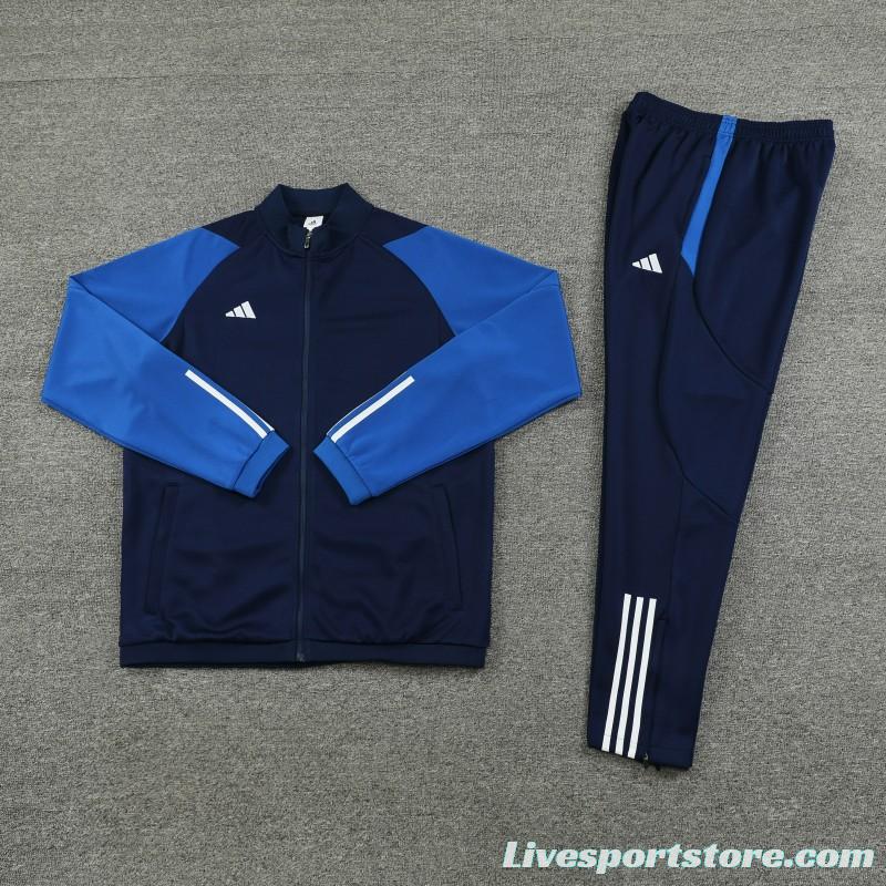 23/24 Adidas Black Blue Full Zipper Jacket+Pants