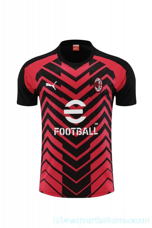 23/24 AC Milan Red Black Short Sleeve Jersey+Shorts