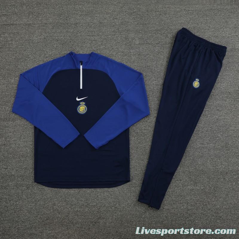 23/24 Al-Nassr Black/Blue Half Zipper Jacket +Pants