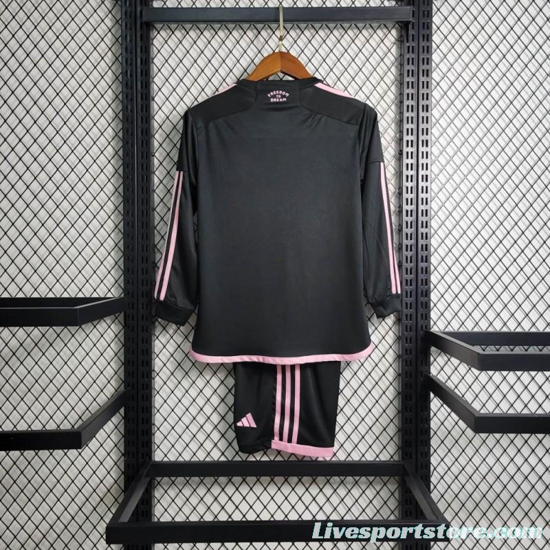 23/24 Kids Inter Miami Away Black Long Sleeve Jersey