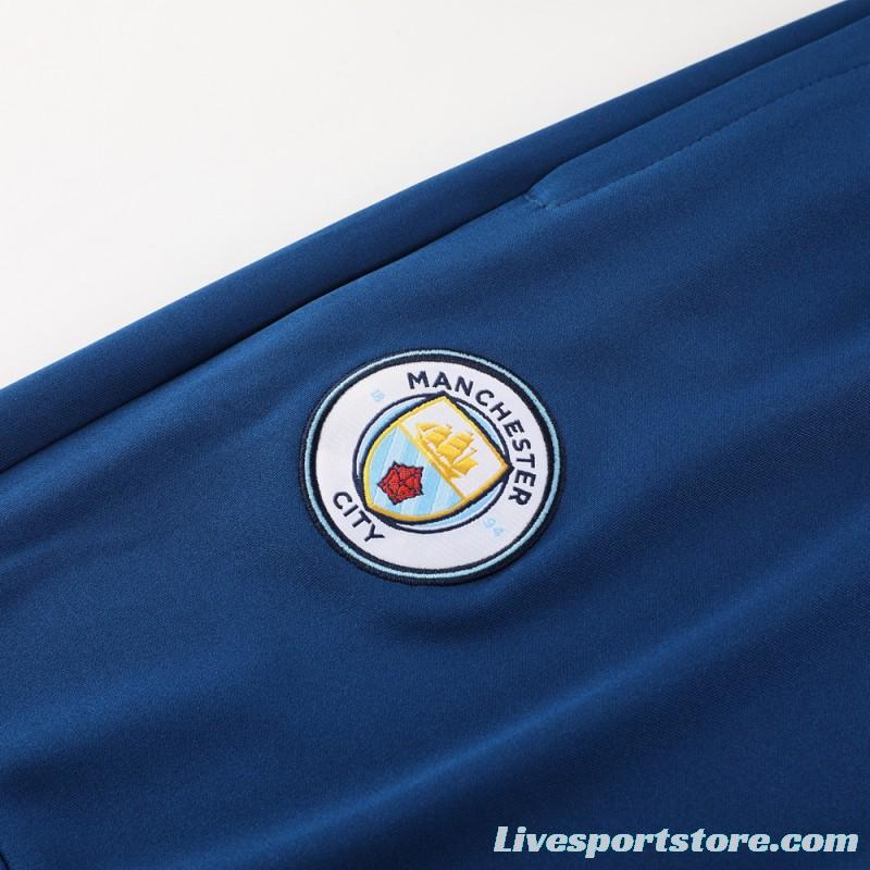 23/24 Manchester City Blue Half Zipper Jacket+Pants