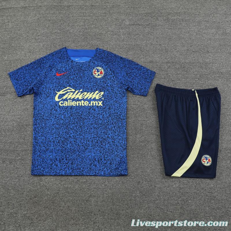 24/25 Club America Navy Vest Short Sleeve Jeresy+Shorts