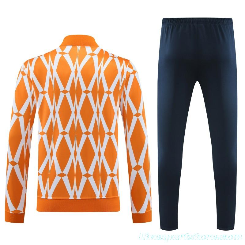 2024 Ivory Coast Orange  Full Zipper Hoodie Jacket+Pants