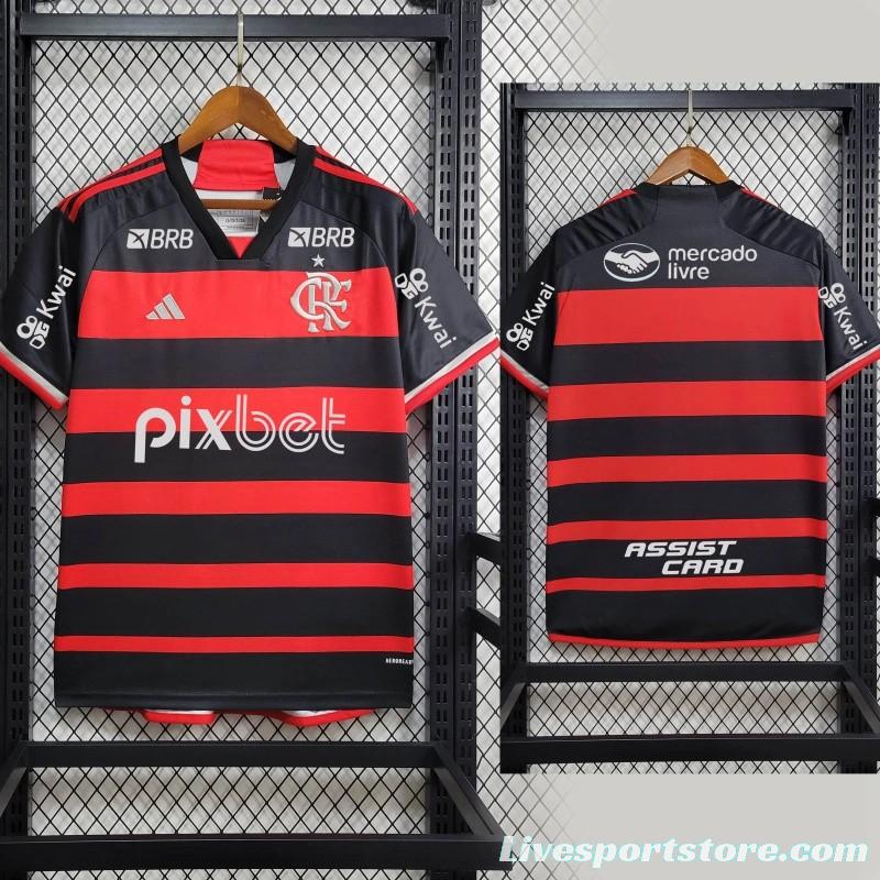 24/25 Flamengo Home Jersey With All Sponsored