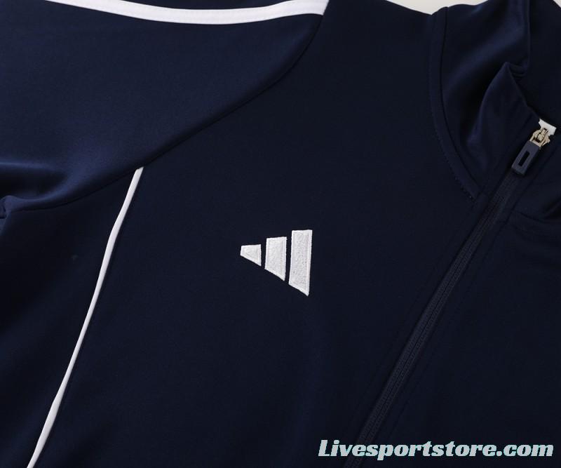 2024 Adidas Navy/White Full Zipper Jacket+Pants