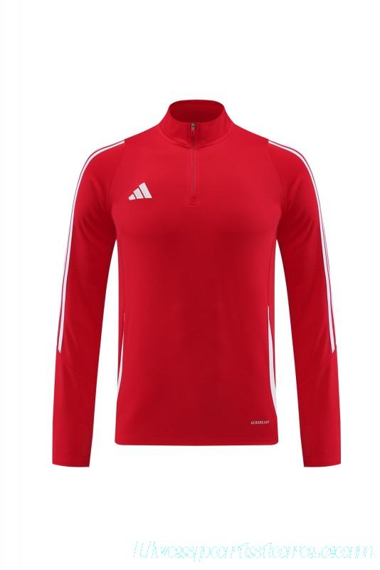 2024 Adidas Red Half Zipper Jacket+Pants