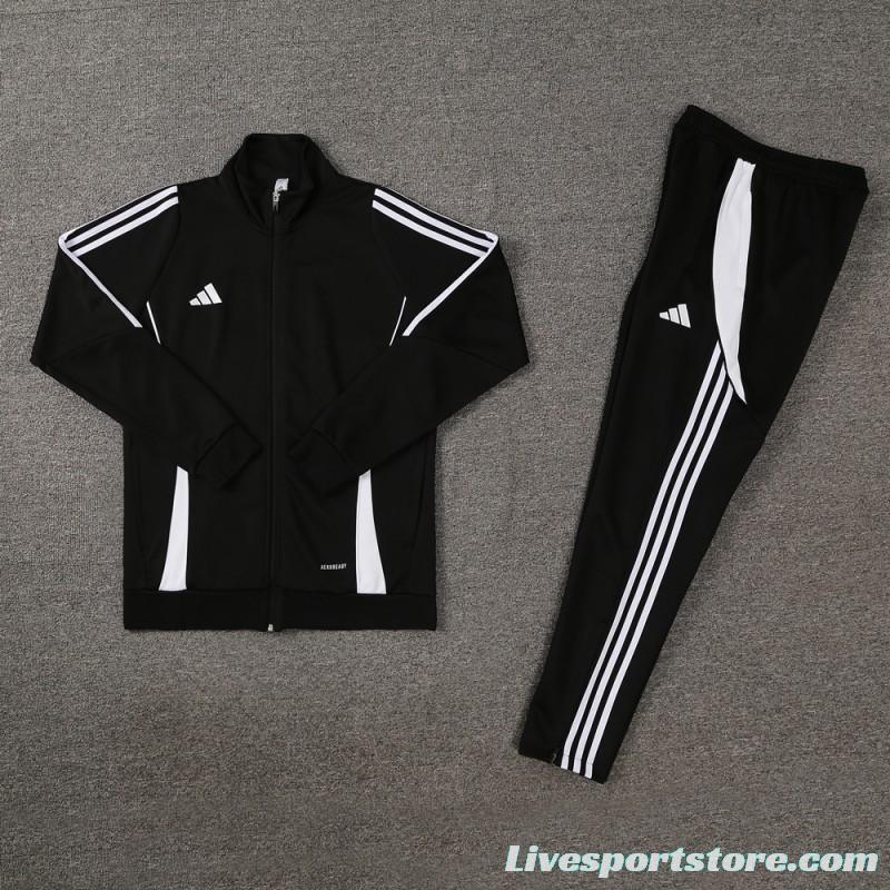 2024 Adidas Black/White Full Zipper Jacket+Pants