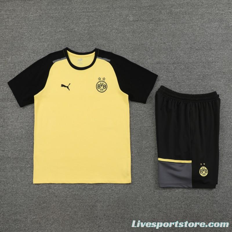 23/24 Borussia Dortmund Cotton Short Sleeve Jersey+Shorts