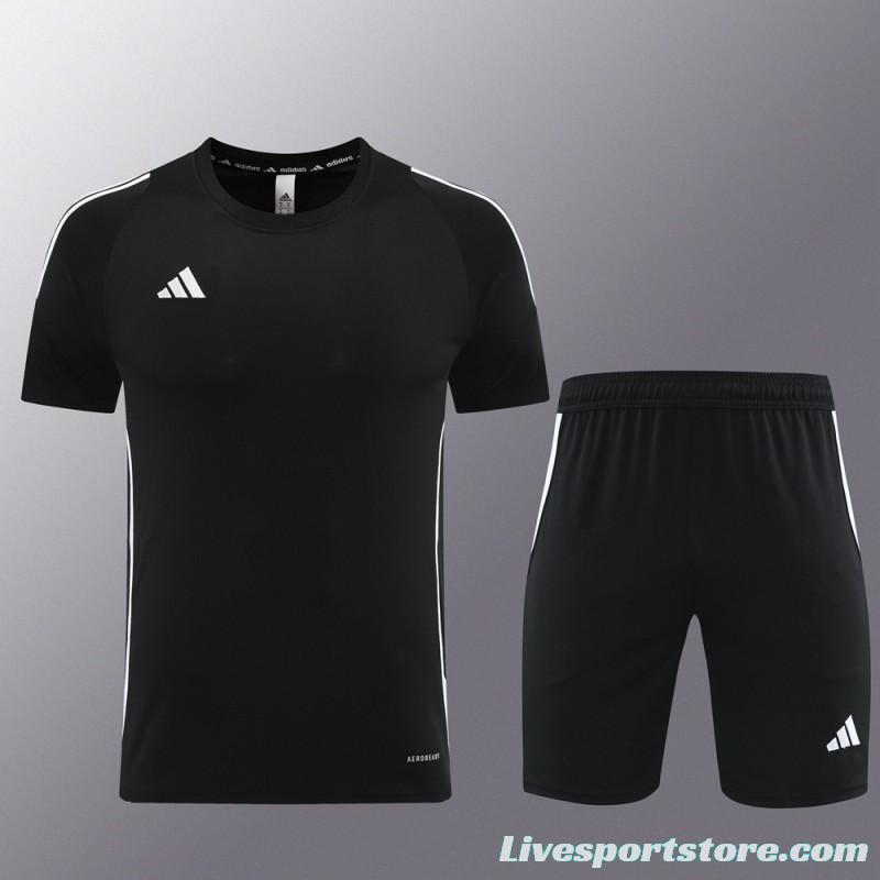 2024 Adidas Black Short Sleeve Jersey+Shorts