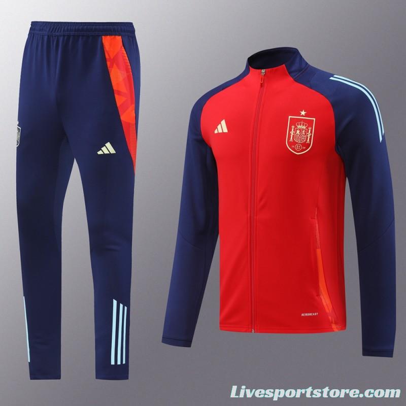 2024 Spian Red/Navy Full Zipper Jacket +Long Pants