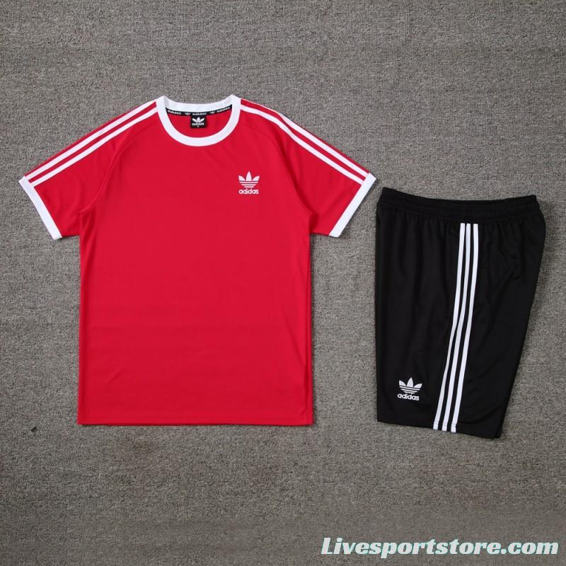 24/25 Adidas Original Red Short Sleeve Jersey+Shorts