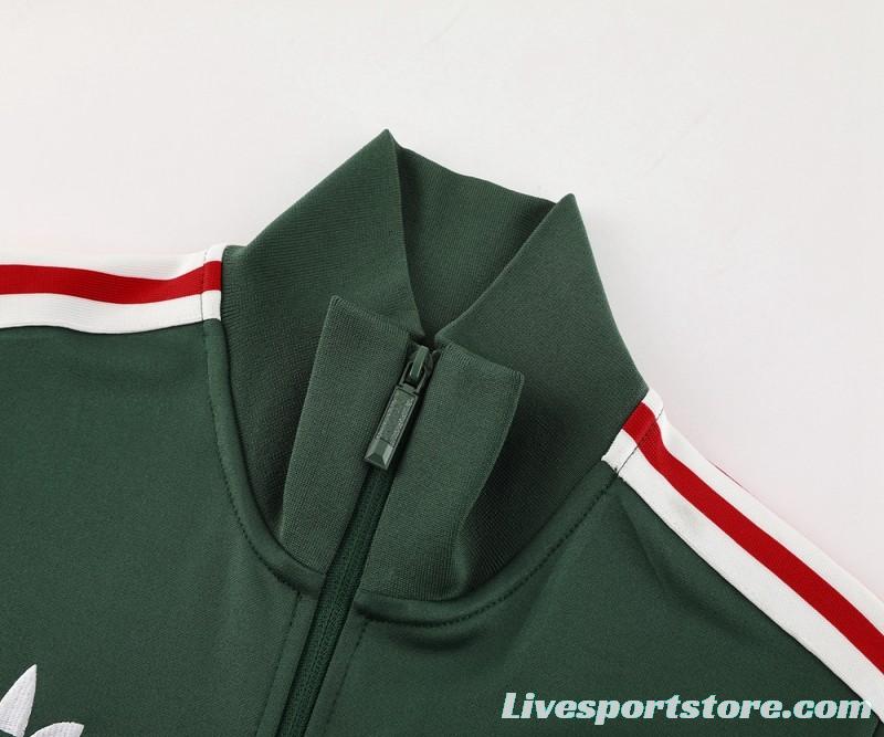 2024 Mexico Green Full Zipper Jacket +Long Pants