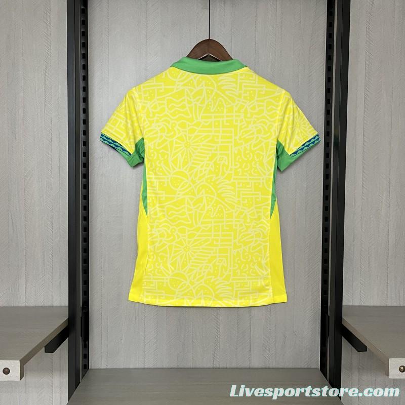 2024 Womens Brazil Home Shirt Jersey