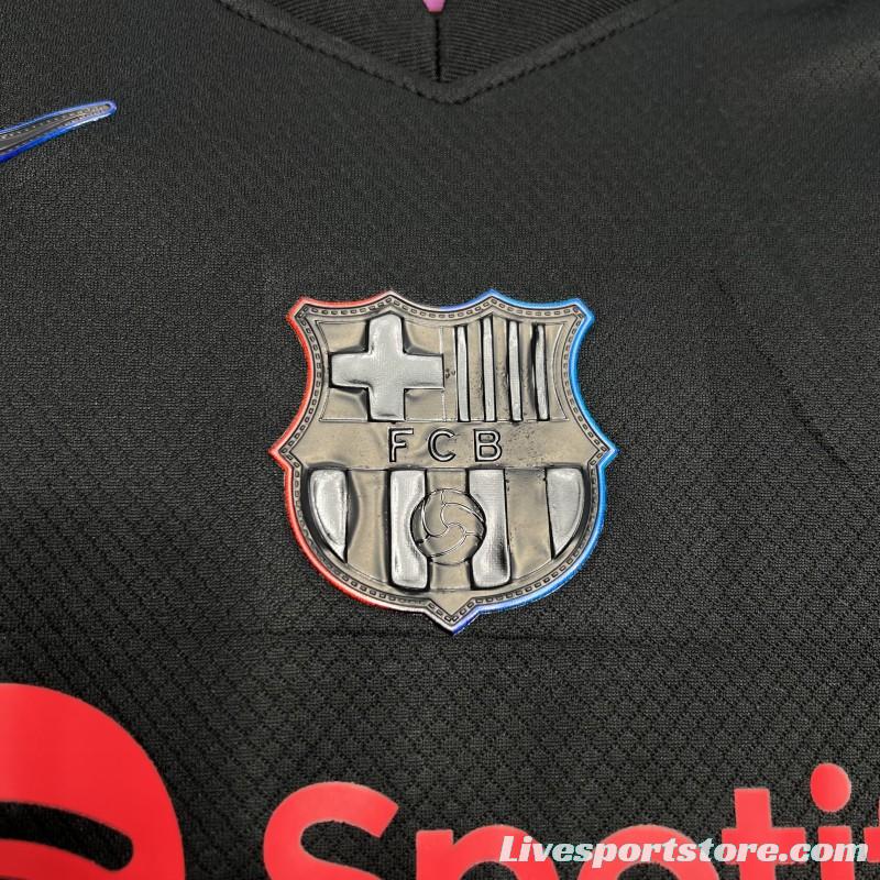 24/25 Kids Barcelona Away Black Jersey